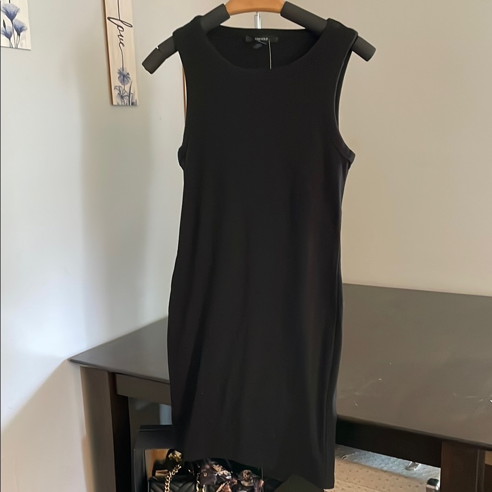 H&M Black Mini Dress Crew Neck Sleeveless